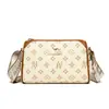 Bolsa Feminina Estilosa com Estampa Floral Antiga Moda de Alto Padrão Simples de Nicho Bolsa de Ombro Luxo Leve Alça Larga Bolsa Transversal Vintage