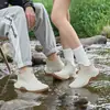 Botas de lluvia cálidas para pareja de tubo corto que combinan con todo para damas, para las cuatro estaciones, botas de lluvia antideslizantes para pesca, trabajo, comida para llevar, zapatos impermeables
