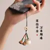 Bolsa Flor de Lótus Cordão para Celular Corrente para Celular Pingente Bodhi Lótus Chaveiro Pingente Fofo e Requintado para Homens e Mulheres Madeira de Pêssego