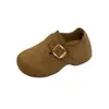 Hebilla de cinturón Boken para mujer que aumenta la altura otoño nuevo zapatos versátiles para mujeres petite 2026 planos de moda de suela blanda con punta profunda