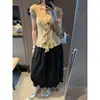 Moqie Design Estético de Nicho, Forma Tridimensional, Cintura Elástica Modeladora, Elegante Saia Floral em Linha A Mq1542