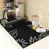 Máquina de Café de Lujo Ligero Transfronteriza Tapete Drenante para Encimera de Cocina Absorbente de Agua Mesa de Lavado Antideslizante Aislamiento Térmico Tapete para Tazón Tapete Absorbente de Barro