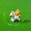Paisaje Miniatura Dibujos Animados Pequeño Pegaso Unicornio Adorno de Resina Decoración DIY Escritorio Coche Figura Creativa Linda