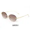 Gafas de sol ovaladas sin montura para mujer, Estilo moderno europeo y americano transfronterizo, Gafas de sol personalizadas con protección UV, Gafas versátiles de estilo coreano