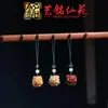 Cadena para Teléfono Llavero Colgante Búho de Sándalo Verde Yiming Xianyuan Lindo Colgante de Madera DIY para Bolsa