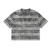 Camiseta ETAI masculina moda americana listrada solta retrô alta qualidade moda masculina lavada curta manga curta larga
