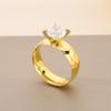 Anillo de acero inoxidable para viajero de nueva moda con anillo de circonita pulido liso anillo de 6 mm anillo de diamantes joyería de boda