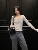 Han Xun Outono Inverno Casual Slim Fit Versátil Gola Henley Suéter Macio Novo Modelo 2026 27174