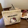 Nova Bolsa de Mão Gatinho Azul Xadrez Alta Aparência Versátil para Viagem Grande Capacidade Lona Bolsa de Armazenamento para Maquiagem