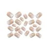 Unhas Postiças Curtas Usáveis, Manicure Degradê Rosa e Branco, Unhas de Pressão para Venda por Atacado, Nail Art para Primavera e Verão