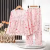 Pijama de Algodón Nube para Niñas, Conjunto de Ropa para el Hogar de Manga Larga Fino Estilo Princesa para Niñas Mayores, Primavera y Otoño