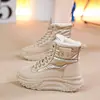 Botas de Nieve para Mujer con Forro de Felpa, Botines Cálidos Cortos, Zapatos Blancos de Algodón con Suela Gruesa Nuevos de Invierno 2025, Zapatos de Caña Alta Impermeables para Mujer