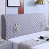 Funda Refrescante y Transpirable de Cobertura Total Elástica Universal para Cabecero de Cama A prueba de Polvo con Pinza Acolchada de Terciopelo Piel de Durazno