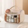 Bolsa de Maquiagem Transparente à Prova d'Água de Camada Dupla para Mulheres, Modelo Novo 2026, Bolsa de Armazenamento Portátil de Grande Capacidade, Necessaire para Viagem de Negócios