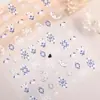 Pegatinas para Uñas con Tatuaje de Florales Azules y Blancos Patrón Bohemio Plano Azul y Blanco Pegatinas para Uñas DIY Accesorios Estilo Dh