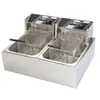 Atacado Frigideira Comercial Aço Inoxidável Fritadeira Elétrica Europeu, Britânico e Americano Plug-In Transfronteiriça Dupla Cilindro Equipamento de Barraca Fritadeira Elétrica 2