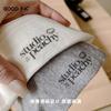 Calcetines de Algodón Básico de Color Sólido Acanalado con Estampado de Letras de Tubo Medio Estilo Coreano Suaves y de Alta Calidad para Mujer, Otoño e Invierno 2025