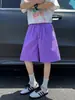Shorts de seda gelada com dopamina para homens, calças finas de verão de secagem rápida, soltas, compridas até o joelho, shorts esportivos casuais respiráveis com cordão