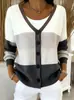 Jaqueta moletom cardigã de botão falso suéter europeu e americano 2026, nova moda casual criativa de outono e inverno roupas femininas transfronteiriças