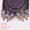 L60625 Joias Estilo Antigo DIY Cobre Feito à Mão Bicolor Cor Azul Pontilhado Esmeralda Acessórios de Material para Grampo de Cabelo Coroa de Cabelo 49*52mm