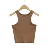Estilo Americano INS Verano Nuevo Spice Girls Elástico Ajustado Cuello Redondo Hombro Estrecho Chaleco Mujer Corto Ajustado Color Sólido Camisola Chaleco