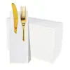 Cubierta Negra Angulada para Cuchillo y Tenedor, Papel Libre de Polvo con Textura de Tela, Se Puede Imprimir con Logo, Desechable de Alta Gama para Personalización de Restaurantes