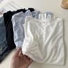 Delgada Camiseta de Algodón Tencel Arrugada Asimétrica Protección Solar Ropa Diseño Verano Manga Larga Cuello Redondo Blusa Aire Acondicionado Moderna
