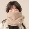 Gorro Cálido de Invierno para Ciclismo al Aire Libre para Hombre con Forro de Felpa, Cortavientos, Resistente al Frío, Engrosado, con Polaina para el Cuello Integrada, Gorro de Felpa con Capucha para Mujer