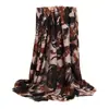 Scarf de Inverno com Estampa Tinta e Corante, Longo, Cetim Algodão Linho, Cachecol para Pescoço Feminino, Xale com Estampa de Rosa, Venda Quente no AliExpress Europeu e Americano