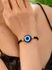 1 Pieza de Pulsera de Llave Tejida a Mano Europea y Americana Transfronteriza Ojo del Diablo Ojo Azul con Diseño Elegante y Deslizante