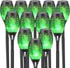 Lámpara Mini de Llama Solar Transfronteriza para Patio Exterior 7 Colores Azul Púrpura Jardín Balcón Paisaje Lámpara de Césped