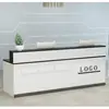 Balcão de recepção pintado, balcão de recepção moderno, balcão de caixa de loja de roupas, mesa de bar pequena, balcão de recepção simples para empresa