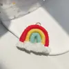 Pendientes de Borla de Algodón Estilo Nórdico Joyería Colgante Accesorios Llavero Arcoíris Trenzado Pequeño Hecho a Mano DIY