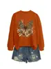 Amazon Wish sitio independiente moda casual elegante mujer estampado leopardo mariposa floral otoño e invierno sudadera comercio exterior transfronterizo