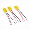 Zócalo de relé de aire acondicionado de automóvil, zócalo de relé de cuatro cables, zócalo de relé amarillo, zócalo de relé de cable de cobre