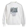 Sudadera con cuello redondo Abstract Graffiti Letra Hombre Primavera/Otoño Holgada Streetwear Americano Pulóver Costura Deportiva