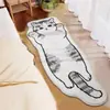 Alfombra de Rayas de Animales de Dibujos Animados, Manta para Mesita de Noche de Dormitorio, Tapete para Mesa de Centro de Sala de Estar de Gatito, Alfombra de Piso Resistente a Manchas y Fácil de Cuidar de Imitación de Cachemira