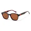 Gafas de sol redondas de moda con patillas, tendencia de Tiktok, unisex, montura completa, gafas de montura grande negra, gafas de metal en stock