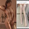 Lencería Sexy con Cuello en V Profundo, Encaje Transparente, No Necesita Quitarse en la Cama, Body Apasionado de Entrepierna Abierta para Mujer