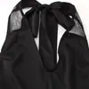 Suministro directo de fábrica al por mayor para comercio exterior vestido de mujer moda nueva primavera 2025 sexy con costuras de encaje y cinta al cuello