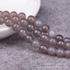Cuentas sueltas de ágata gris 7A natural preferidas, hechas a mano, tejidas a mano, cuentas redondas de cristal, pulsera, collar, accesorios, bolsa