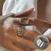 Anillo Ancho Mate Estilo Minimalista Fresco para Mujer, Diseño de Moda, Anillo Abierto Exquisito y Versátil, Anillo para Dedo Índice