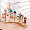 Estante redondo de madera maciza para macetas, para oficina, escritorio, multicapa, para exhibir pequeños adornos, para plantas en maceta de interior, con base para flores carnosas.