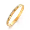Nova Pulseira Oca de Aço Titânio com Números Romanos, Simples, Fashion e Elegante, Fabricante de Pulseiras Douradas