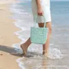 Cesta de Vegetais Tecida à Mão Estilo Coreano Vazada de Rattan Sintético Impermeável para Piquenique, Férias na Praia, Cesta de Banho, Bolsa