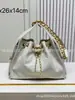 Suministro transfronterizo de alta calidad: BOLSO HOBO estilo hippie 25C con patrón de diamantes y cadena, bolso de hombro y axila de cuero genuino para mujer