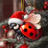 Nuevo Adorno Colgante de Animales Planos de Acrílico Transfronterizo Mundo Animal Fiesta Navideña Decoración de Árbol de Navidad Colgante Dibujos Animados