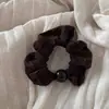 Elástico de Cabelo Coreano com Estampa de Leopardo e Pérolas para Mulheres, Elástico Plissado de Renda para Adultos Que Não Puxa o Cabelo, Elástico de Alta Elasticidade para Rabo de Cavalo