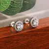 Pendientes Estilo Clásico Zirconia Europeo y Americano 2025, Pendientes de Zirconia Redonda de 1 Quilate, Venta Caliente Transfronteriza Moda Deseo