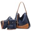 Simples cor combinando bolsa feminina portátil moda grande capacidade de quatro peças conjunto novo europeu e americano único ombro crossbody macio mãe e criança saco